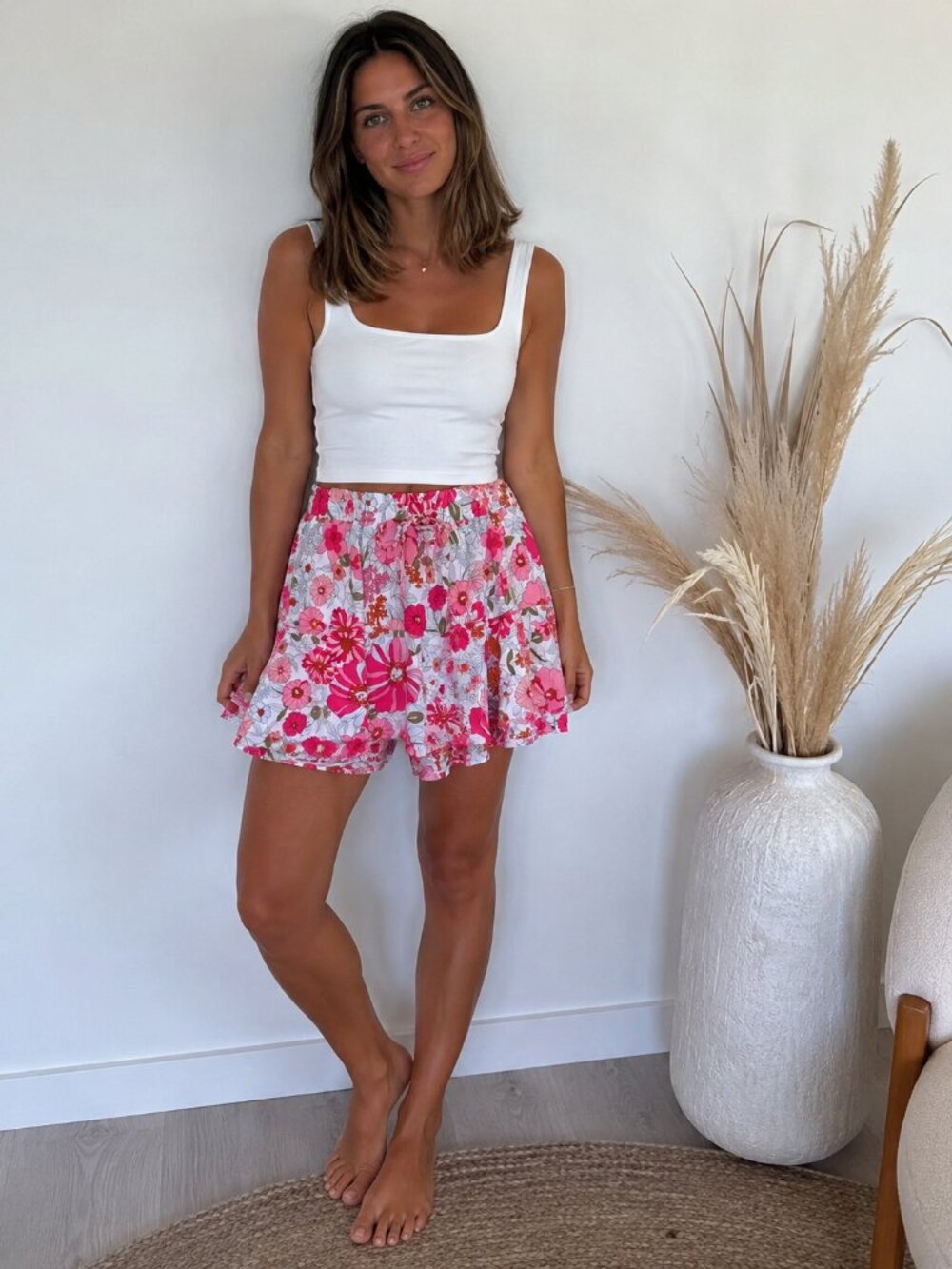 Flowy Shorts Skort for Women Chiffon Ruffle Skorts Mini Skirts for Summer